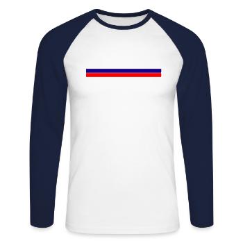 Russie - T-shirt baseball manches longues Homme - blanc/marine - Devant - Nik (191cm)