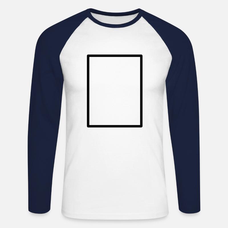 Langer Schwarzer Rahmen Deko Dekoration Geschenk - Unisex Baseballshirt langarm - Weiß/Navy