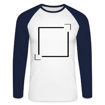 Lines Frame with Corners Decoration Gift - Unisex Long Sleeve Baseball T-Shirt - white/navy - Front - Nik (191cm)