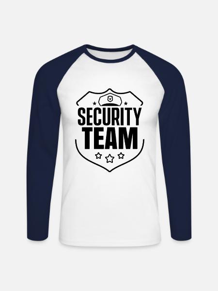 Sikkerhedsteam Sikkerhed Security Guard Sikkerhed - Langærmet herre-baseballshirt - hvid/marineblå