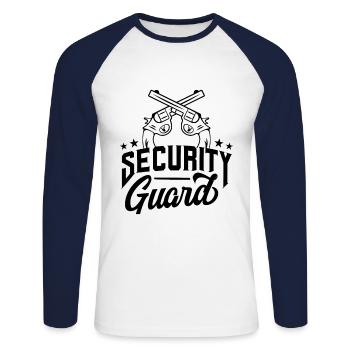 Security Officer Security Security Security Guard - Unisex Long Sleeve Baseball T-Shirt - white/navy - Front - Nik (191cm)