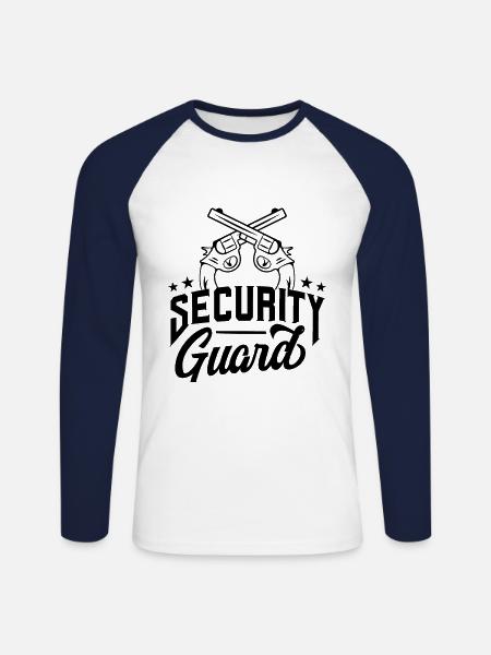 Sécurité sécurité Sécurité Sécurité - T-shirt baseball manches longues Homme - blanc/marine