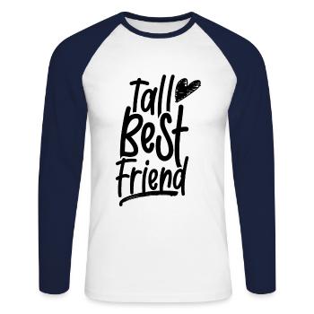 Grand Ami Ami Amis - T-shirt baseball manches longues Homme - blanc/marine - Devant - Nik (191cm)