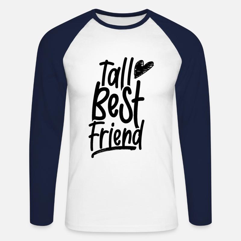 Großer Bester Freund Freundschaft Freunde - Unisex Baseballshirt langarm - Weiß/Navy