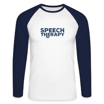 Speech therapy Speech therapist Speech therapist Speech therapist Speech therapist - Unisex Long Sleeve Baseball T-Shirt - white/navy - Front - Nik (191cm)