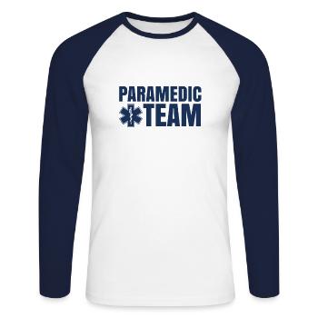 Équipe ambulancier ambulance ambulance - T-shirt baseball manches longues Homme - blanc/marine - Devant - Nik (191cm)