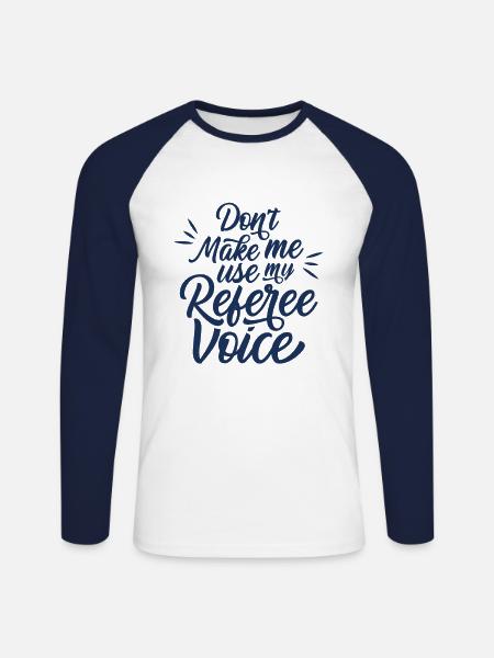 Referee Voice Profession Arbitrator - Unisex Long Sleeve Baseball T-Shirt - white/navy