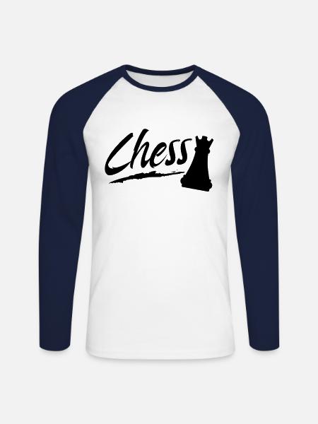 Jeu d’échecs d’échecs - T-shirt baseball manches longues Homme - blanc/marine