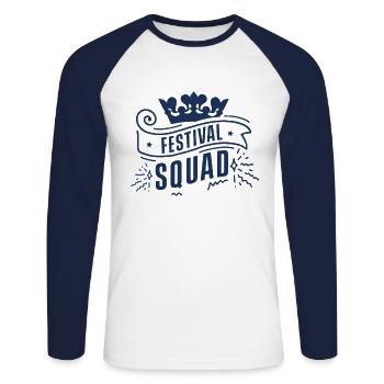 Festival Squad Musikfest Festivalgänger Festivals - T-shirt baseball manches longues Homme - blanc/marine - Devant - Nik (191cm)