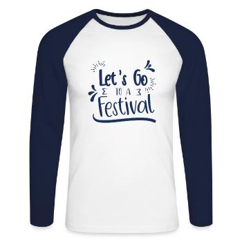 Allons à un festival festival fête - T-shirt baseball manches longues Homme - blanc/marine - Devant - Nik (191cm)