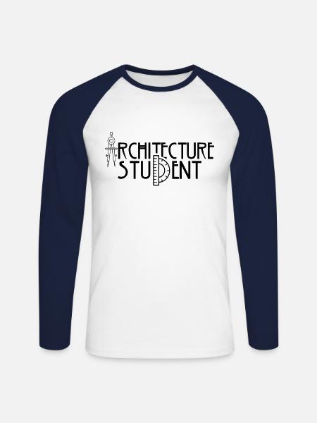 Architecture student Profession Architecture Architect - Unisex Long Sleeve Baseball T-Shirt - white/navy
