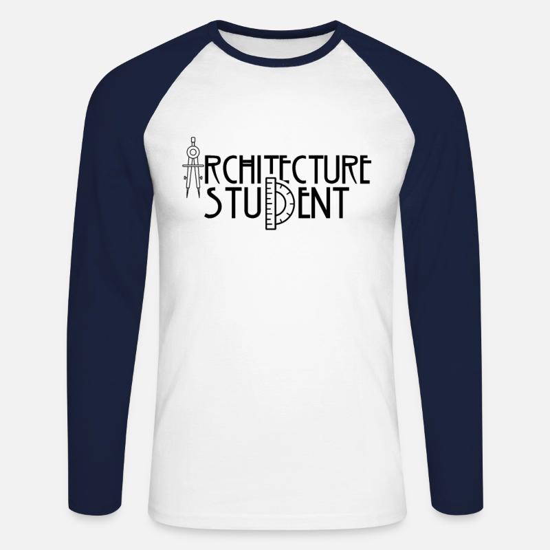Architecture student Profession Architecture Architect - Unisex Long Sleeve Baseball T-Shirt - white/navy