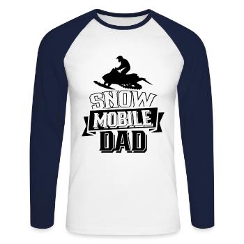 Snowmobile Papa Snowmobile Snowmobile - Unisex Long Sleeve Baseball T-Shirt - white/navy - Front - Nik (191cm)