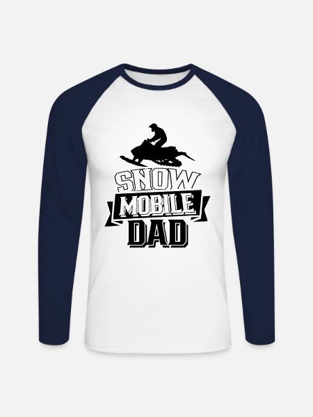 Snowmobile Papa Snowmobile Snowmobile - Unisex Long Sleeve Baseball T-Shirt - white/navy