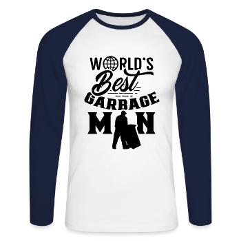 Weltbester Müllmann Abfall Müllwagen Müllabfuhr - Unisex Baseballshirt langarm - Weiß/Navy - Vorne - Nik (191cm)