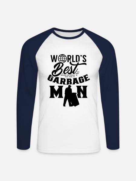 Weltbester Müllmann Abfall Müllwagen Müllabfuhr - Unisex Baseballshirt langarm - Weiß/Navy