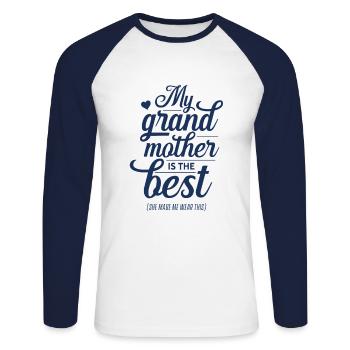 Meine Großmutter ist die Beste Großmama Oma Omi - Unisex Baseballshirt langarm - Weiß/Navy - Vorne - Nik (191cm)