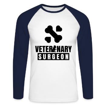 Veterinärchirurg Veterinär Chirurg Beruf Tierarzt - Unisex Baseballshirt langarm - Weiß/Navy - Vorne - Nik (191cm)