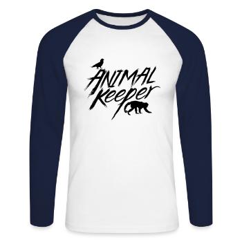 Tierpfleger Tierwärter Tierpflegerin Tierpflege - Unisex Baseballshirt langarm - Weiß/Navy - Vorne - Nik (191cm)