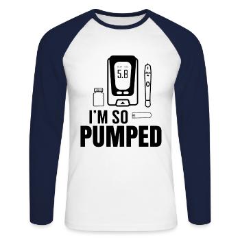 Ich Bin So Aufgepumpt Diabetes Diabetiker Insulin - Unisex Baseballshirt langarm - Weiß/Navy - Vorne - Nik (191cm)