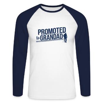 Promu grand-père grand-père Opi - T-shirt baseball manches longues Homme - blanc/marine - Devant - Nik (191cm)