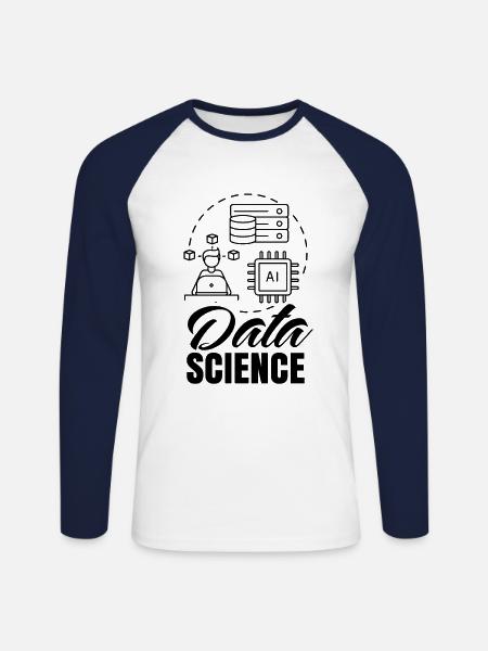 Data Science Datenwissenschaft Beruf Scientist - Unisex Baseballshirt langarm - Weiß/Navy