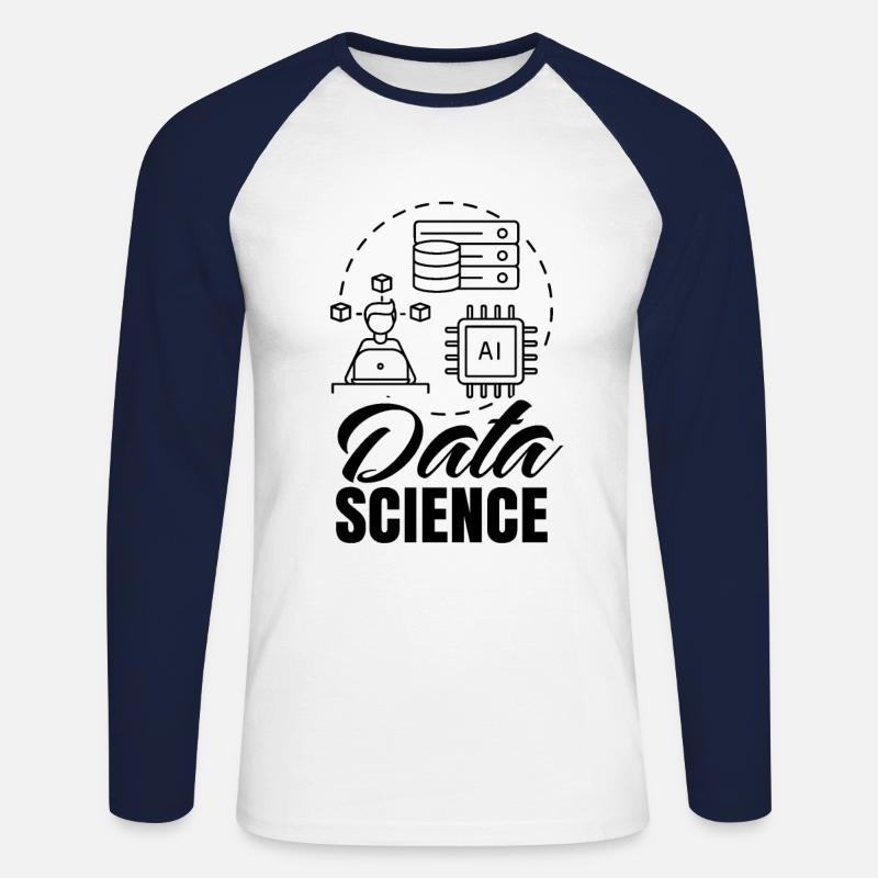 Data Science Datenwissenschaft Beruf Scientist - Unisex Baseballshirt langarm - Weiß/Navy