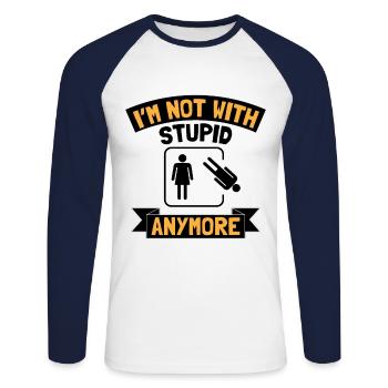 Scheidung Frisch geschieden Scheidungsparty - Unisex Baseballshirt langarm - Weiß/Navy - Vorne - Nik (191cm)