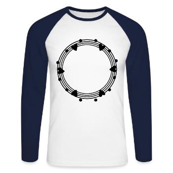 Circle with hearts - Unisex Long Sleeve Baseball T-Shirt - white/navy - Front - Nik (191cm)