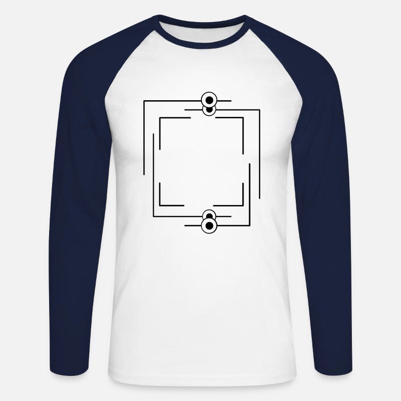 Thick Lines Thin Strokes Frames - Unisex Long Sleeve Baseball T-Shirt - white/navy