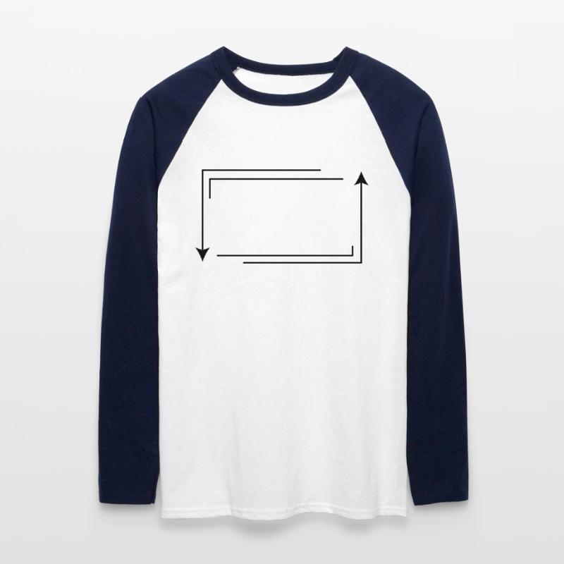 Arrow Frame Rectangular Shape Decoration Unisex Long Sleeve Baseball T-Shirt