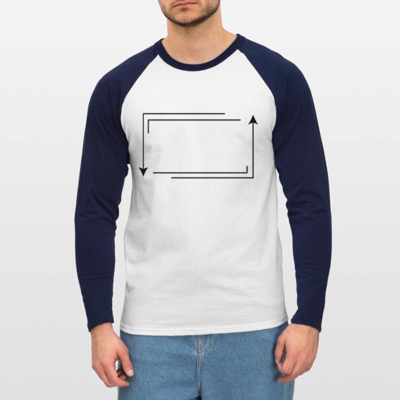 Arrow Frame Rectangular Shape Decoration Unisex Long Sleeve Baseball T-Shirt
