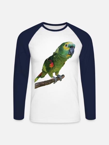 The blue-fronted amazon - Unisex Long Sleeve Baseball T-Shirt - white/navy