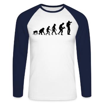 Evolution Of a Photographer Funny Photography - Unisex Long Sleeve Baseball T-Shirt - white/navy - Front - Nik (191cm)