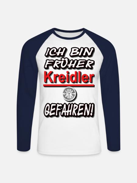 I used to drive Kreidler! - Unisex Long Sleeve Baseball T-Shirt - white/navy