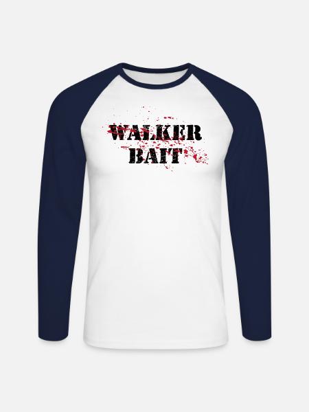 Zombies Walker Bait - Unisex Baseballshirt langarm - Weiß/Navy