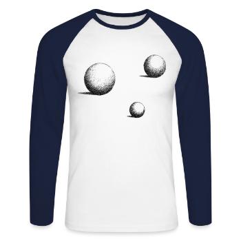 3D ball pattern - Billiard balls gift - Unisex Long Sleeve Baseball T-Shirt - white/navy - Front - Nik (191cm)
