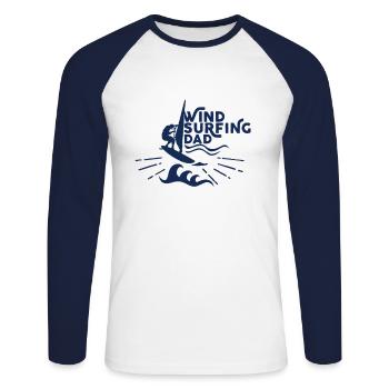Windsurfen Windsurfer Geschenke Windsurfing Surfer - Unisex Baseballshirt langarm - Weiß/Navy - Vorne - Nik (191cm)