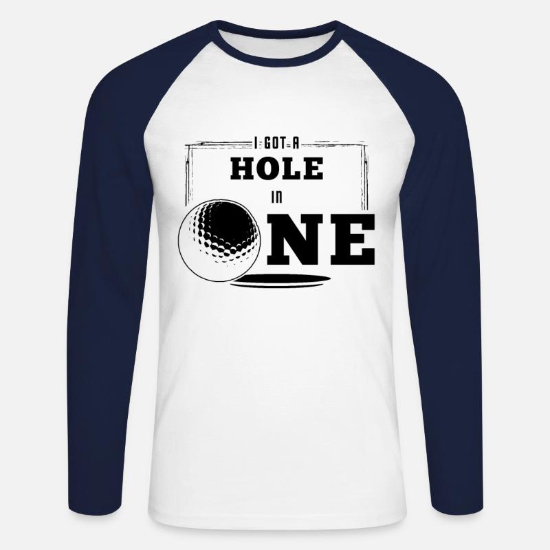 Golf Golfer Golfen Golfball Golfing - Unisex Baseballshirt langarm - Weiß/Navy