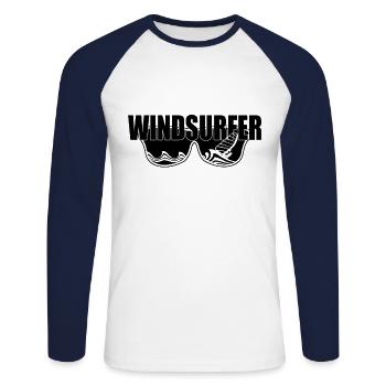 Windsurfer Windsurf Windsurfing Surfing Windsurfing - Unisex Long Sleeve Baseball T-Shirt - white/navy - Front - Nik (191cm)