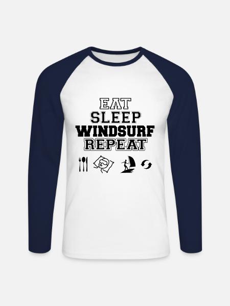 Windsurfer Windsurfing Windsurfing Surfing Windsurfing - Unisex Long Sleeve Baseball T-Shirt - white/navy