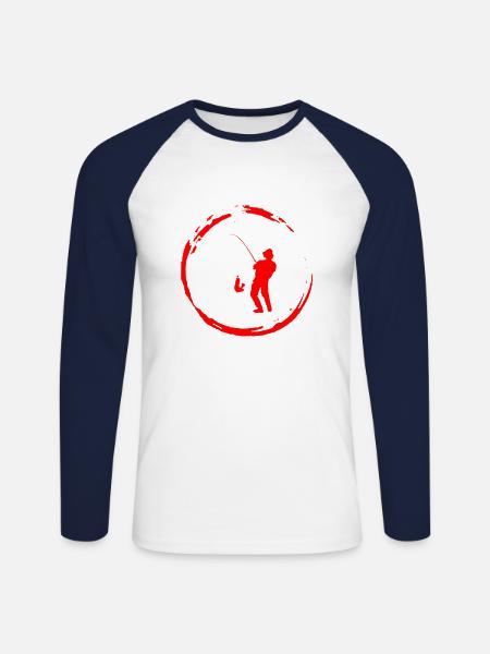 Pêche pêche - T-shirt baseball manches longues Homme - blanc/marine