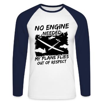 Gliding Segelflug Segelfliegen Segelflieger Glider - Unisex Baseballshirt langarm - Weiß/Navy - Vorne - Nik (191cm)