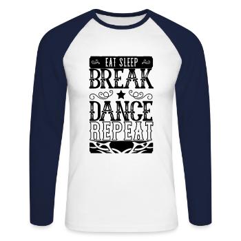 Breakdancing Breakdancer Dance Gift Breakdance - Unisex Long Sleeve Baseball T-Shirt - white/navy - Front - Nik (191cm)