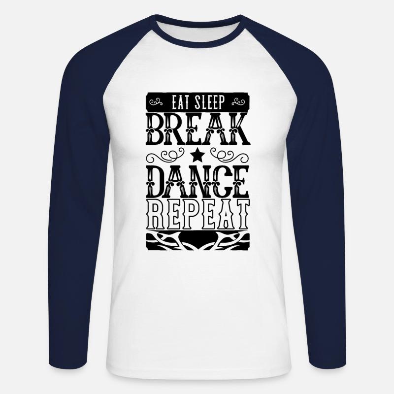 Breakdancing Breakdancer Tanz Geschenk Breakdance - Unisex Baseballshirt langarm - Weiß/Navy