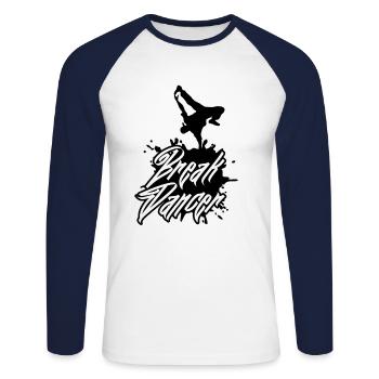 Dance Breakdancer Breakdancing Breakdance Gift - Unisex Long Sleeve Baseball T-Shirt - white/navy - Front - Nik (191cm)