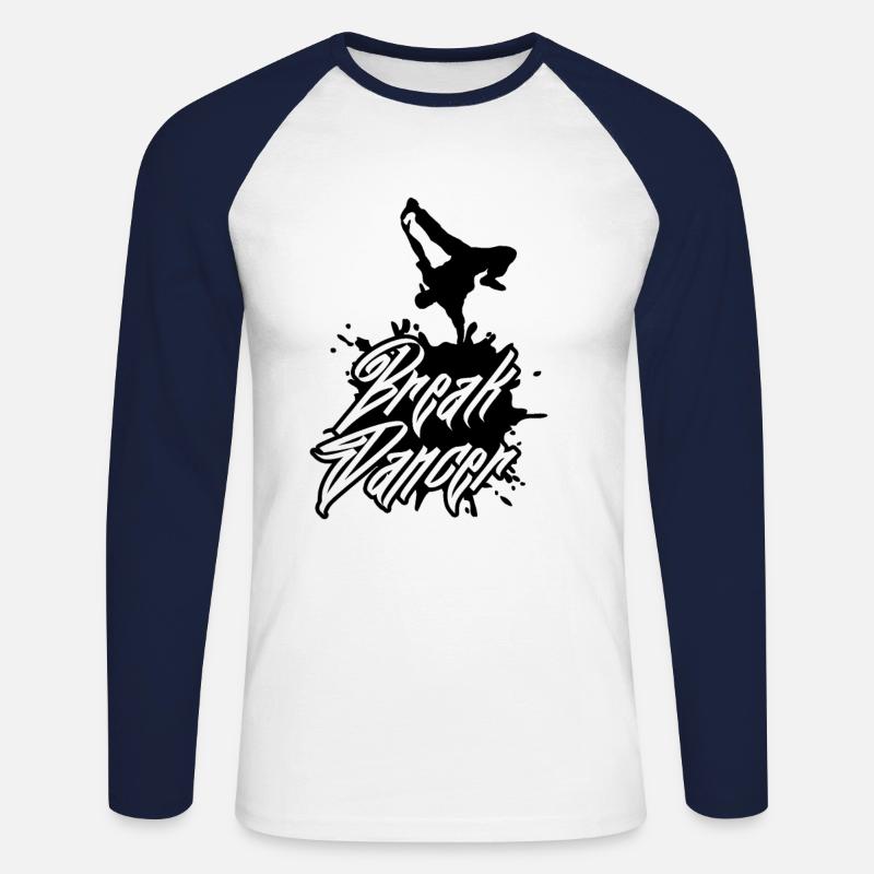 Dance Breakdancer Breakdancing Breakdance Gift - Unisex Long Sleeve Baseball T-Shirt - white/navy