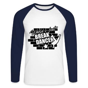Dance Breakdance Breakdancing Breakdancer Gift - Unisex Long Sleeve Baseball T-Shirt - white/navy - Front - Nik (191cm)