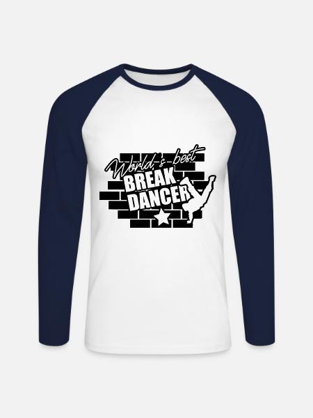 Dance Breakdance Breakdancing Breakdancer Gift - Unisex Long Sleeve Baseball T-Shirt - white/navy