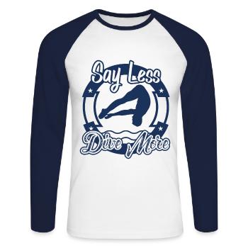 Diving Diver - Unisex Long Sleeve Baseball T-Shirt - white/navy - Front - Nik (191cm)